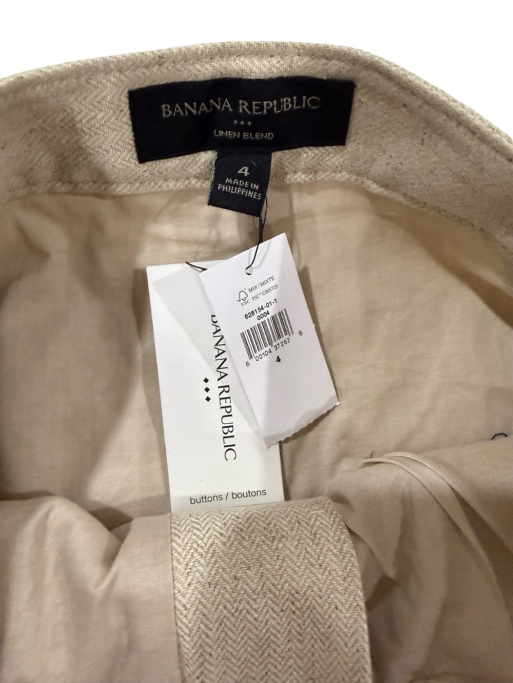 NWT Banana Republic Linen Pleated Midi Skirt & Crop Top Set size 4 women - Picture 15 of 16